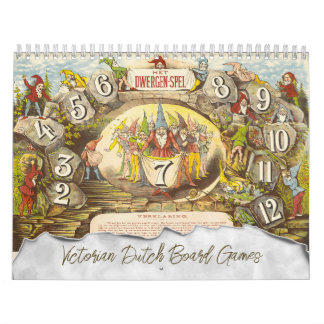 Antike viktorianische holländische Brettspiele Kalender