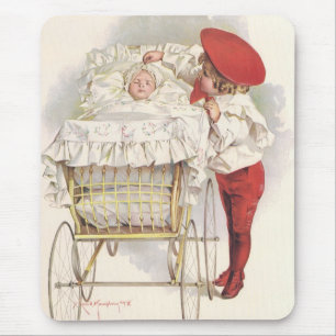 Antike viktorianische Kinder, Kind und Baby im Kin Mousepad