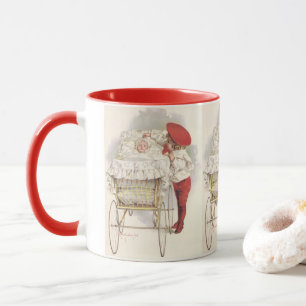 Antike viktorianische Kinder, Kind und Baby im Kin Tasse