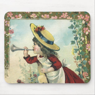 Antike viktorianische Kinderdarstellung, Mädchen b Mousepad