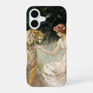 Antike viktorianische Kokette Dame und Tiger iPhone 16 Hülle