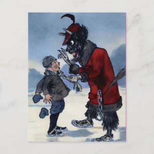 Antike viktorianische Krampus-Postkarte Postkarte