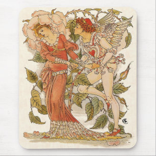 Antike viktorianische Kunst, Rose von Walter Crane Mousepad