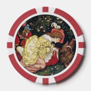 Antike viktorianische Märchen-Schönheit und das Bi Pokerchips