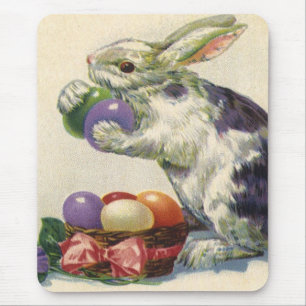 Antike viktorianische Ostern Hasen und Ostereier Mousepad
