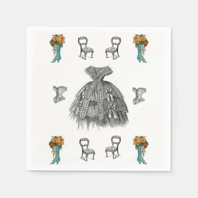 Antike viktorianische Papiertücher Serviette (Vorderseite)