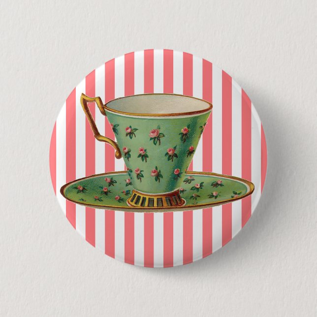 Antike viktorianische Teetasse Button (Vorderseite)