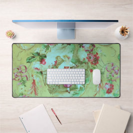 Antike Viktorianische Toile Rokoko Stil Grün Schreibtischunterlage