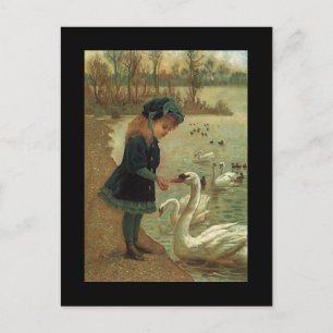Antike viktorianische Trompeterschwan-Vogel-PCs Postkarte
