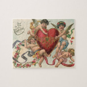 Antike viktorianische Valentinskarten, Cherubs Eng
