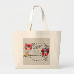 Antike viktorianische Valentinskarten-Kunst Retro  Jumbo Stoffbeutel