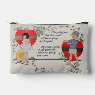Antike viktorianische Valentinskarten-Kunst Retro  Zubehörtasche