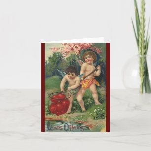 Antike viktorianische Valentinstag, Liebesgabe Feiertagskarte