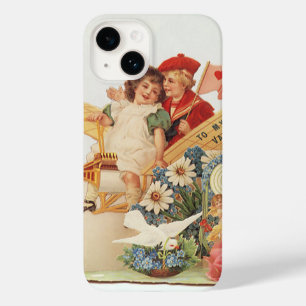 Antike viktorianische Valentinstagskarte, Kinder i Case-Mate iPhone 14 Hülle