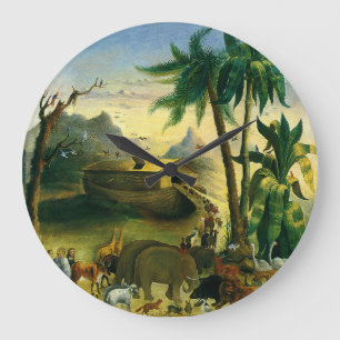 Antike viktorianische Volkskunst, Noahs Arche von  Große Wanduhr