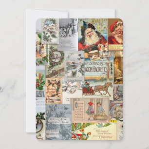Antike Viktorianische Weihnachten Ephemera Collage