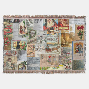Antike Viktorianische Weihnachten Ephemera Collage Decke