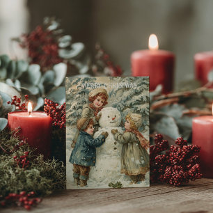 Antike viktorianische Weihnachtspostkarte Postkarte