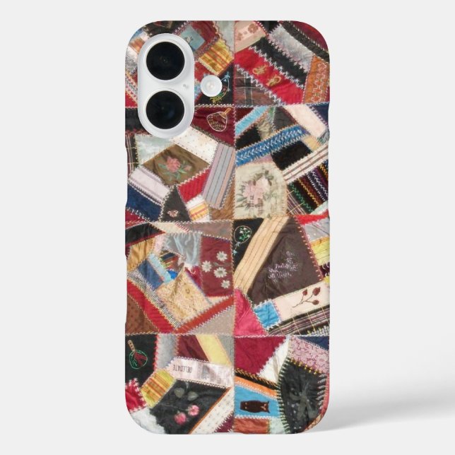 Antike, Viktorianische Zeit, verrückte Quilt iPhone 16 Hülle (Rückseite)