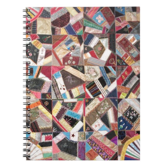 Antike, Viktorianische Zeit, verrückte Quilt Notizblock (Vorderseite)