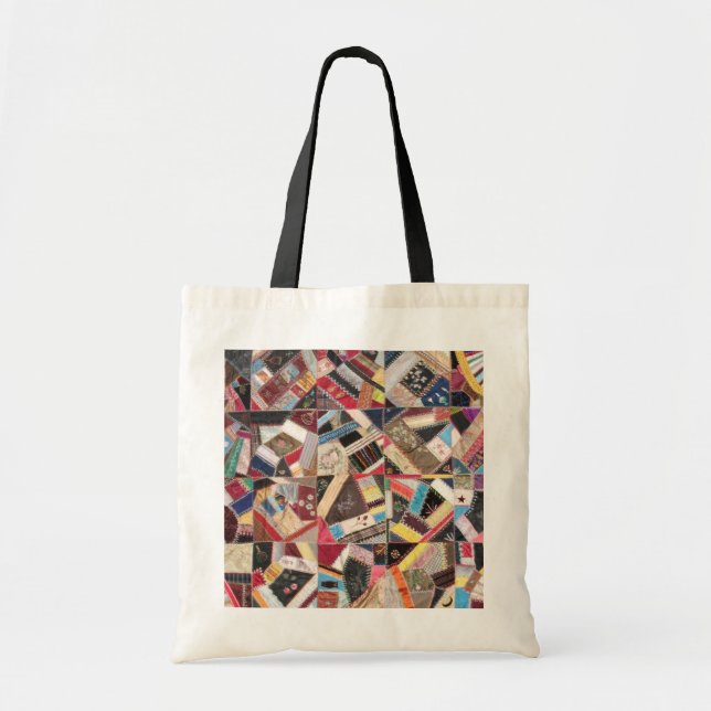Antike, Viktorianische Zeit, verrückte Quilt Tragetasche (Vorne)