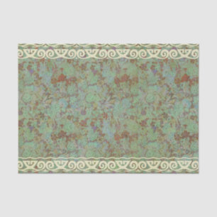 Antike, Vintag, Aqua, mit Blumen, Spitze, Muster, Seidenpapier