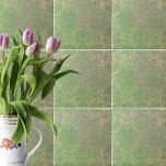 Antike Vintage, bedrückte, hellgrün und beige Fliese<br><div class="desc">Antikes,  Vintag verzweigtes,  dekoratives Fliesendesign in hellgrünen und beigen Tönen.</div>