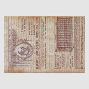Antike Vintage Ephemera Shakespeare Handwriting Seidenpapier