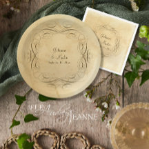Antike Vintage Kalligrafie-Skulpturen Hochzeit