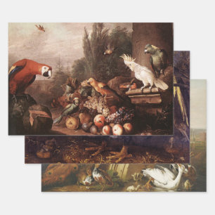 Antike Vintage Vögel Decoupage Heavy mit 3-Set Geschenkpapier Set