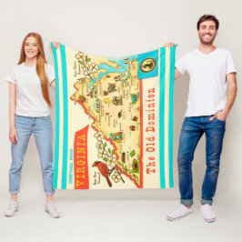 Antike Virginia-Karte auf Postkarte Fleecedecke