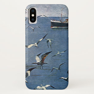 Antike Vögel Tiere, Möwen und Fischerboote Case-Mate iPhone Hülle