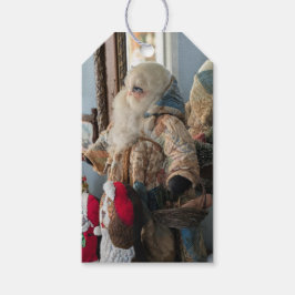 Antike Volkskunst-Weihnachtsmann-Fotografie Geschenkanhänger