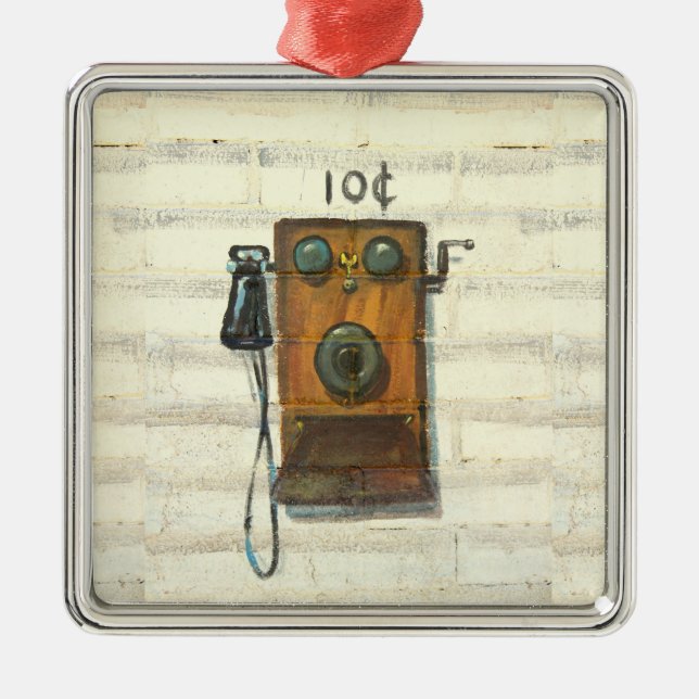 antike Wandtelefonverzierung Ornament Aus Metall (Vorne)