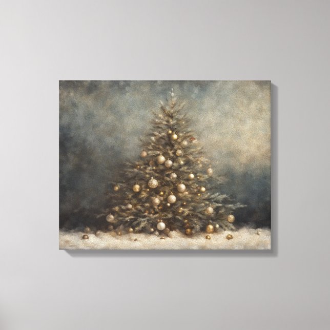 Antike Weihnachtsbaum Wall Art - Moody print. Leinwanddruck (Vorderseite)