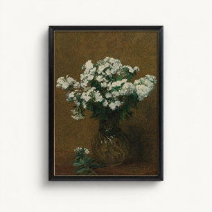 Antike weiße Blumen-Vase-Wandposter Poster