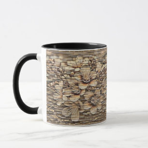Antike weiße Kirschblüten Steinwandzeichnung Tasse