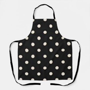 Antike weiße Polka Punkte auf schwarz Schürze