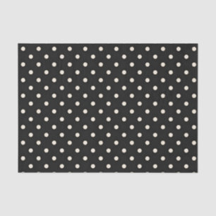 Antike weiße Polka Punkte auf schwarz Seidenpapier