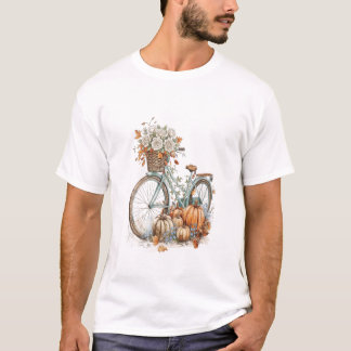 Antike weiße Rosen und Halloween-Kürbis T-Shirt