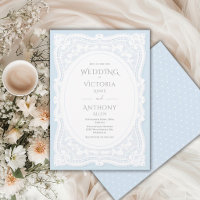 Antike weiße Spitze, blaue rustikale Hochzeit