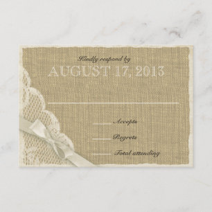 Antike, weiße Spitzenlandkarte RSVP Karte