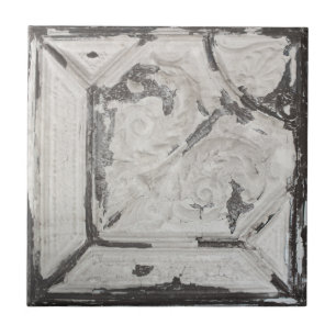 Antike, weißes, schälendes Oberteil Fliese