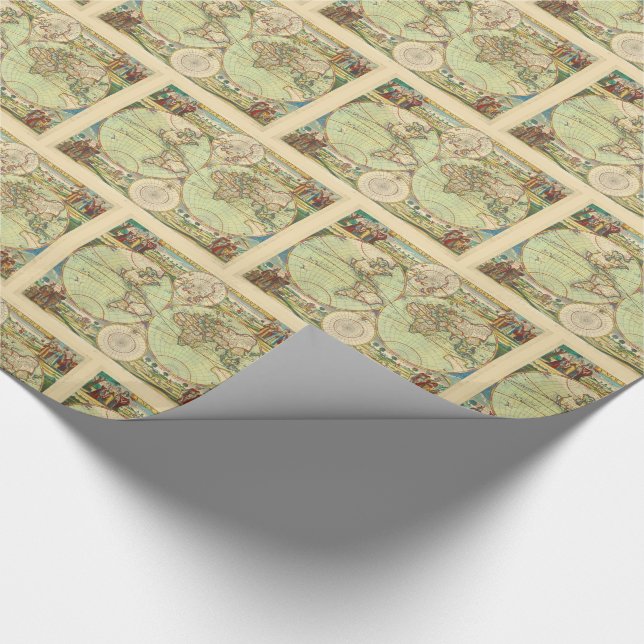 Antike Weltkarte #4 Geschenkpapier (Ecke)