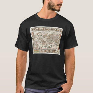 ANTIKE WELTKARTE AUS DEM 17. JAHRHUNDERT GESCHICHT T-Shirt