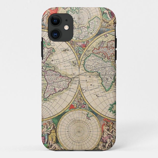 Antike Weltkarte Case-Mate iPhone Hülle (Rückseite)