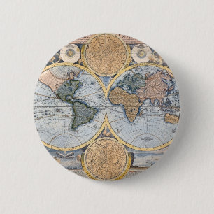 Antike Weltkarte cool Button
