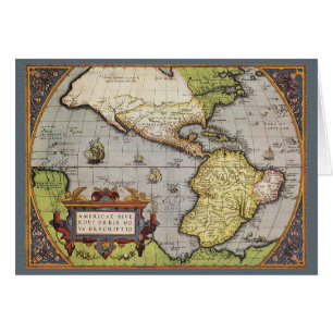 Antike Weltkarte der Amerikas, 1570