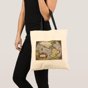 Antike Weltkarte der Amerikas, 1570 Tragetasche