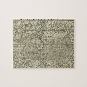 Antike Weltkarte durch Sebastian Münster circa 15